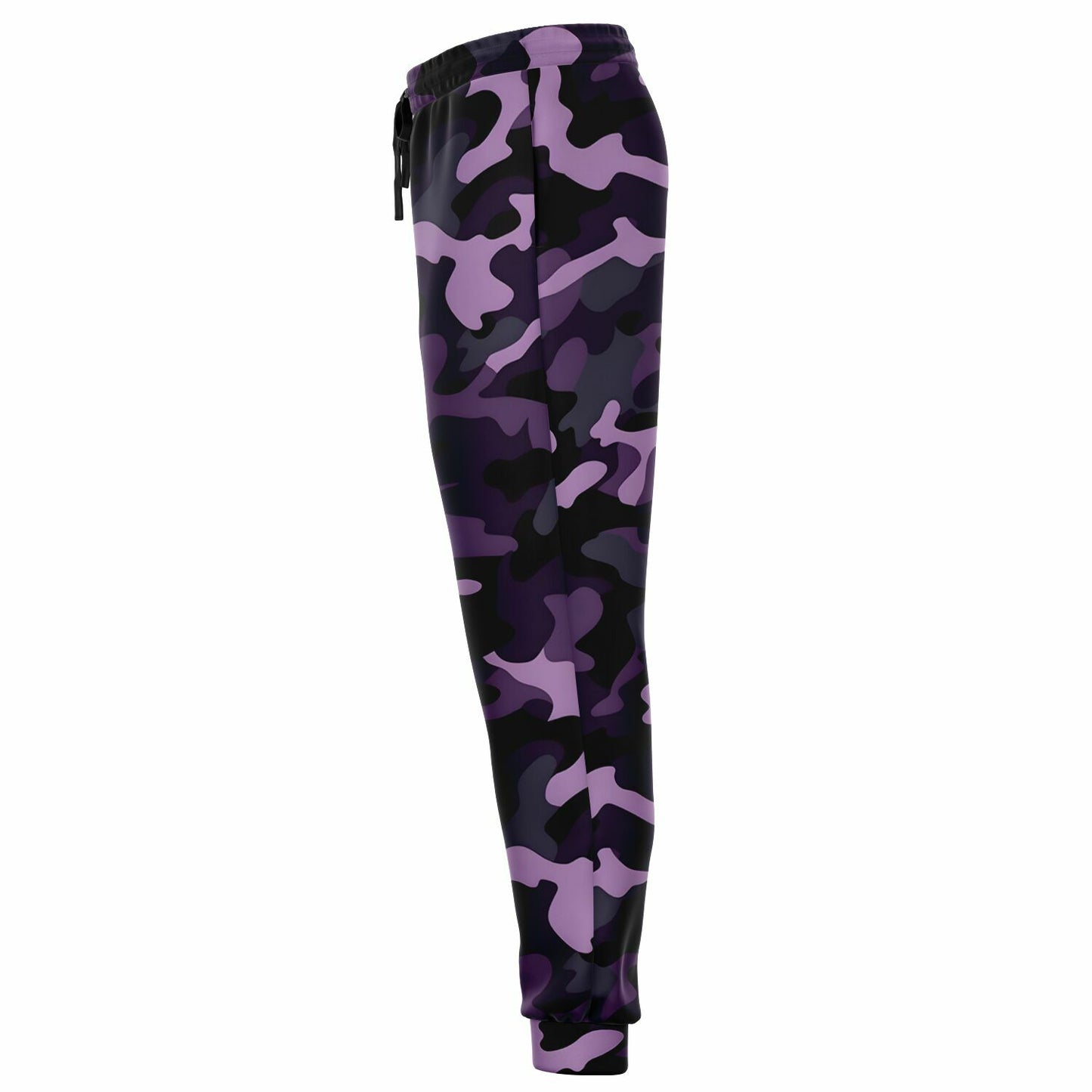 Black Purple Camo Joggers Sweatpants with Pockets, Camouflage Women Men Female Ladies Fleece Comfy Cotton Sweats Pants Loungewear Bottoms