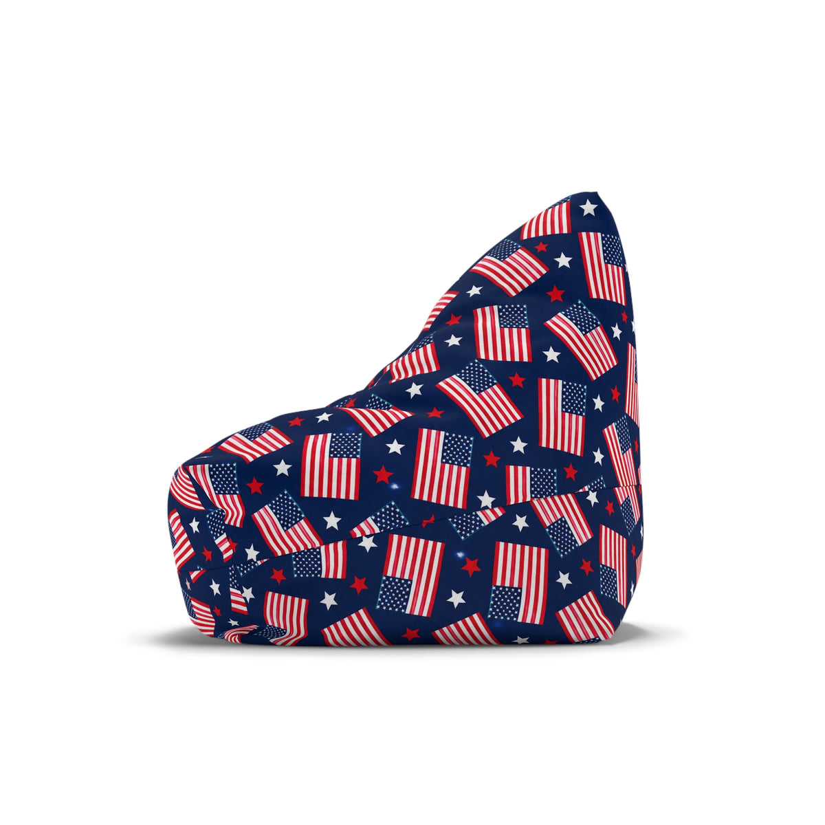 American Flag Bean Bag Chair Cover, Patriotic USA Stars and Stripes Washable Triangle Furniture Small Large Adult Children Kids Sofa Dorm