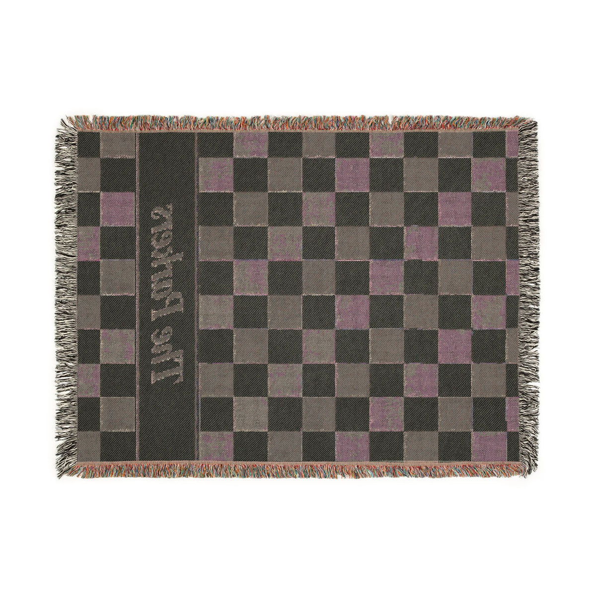 Custom Checkered Couples Woven Blanket Tapestry, Green Sage Throw Family Name Personalized Wedding Anniversary Engagement Cotton Small Large