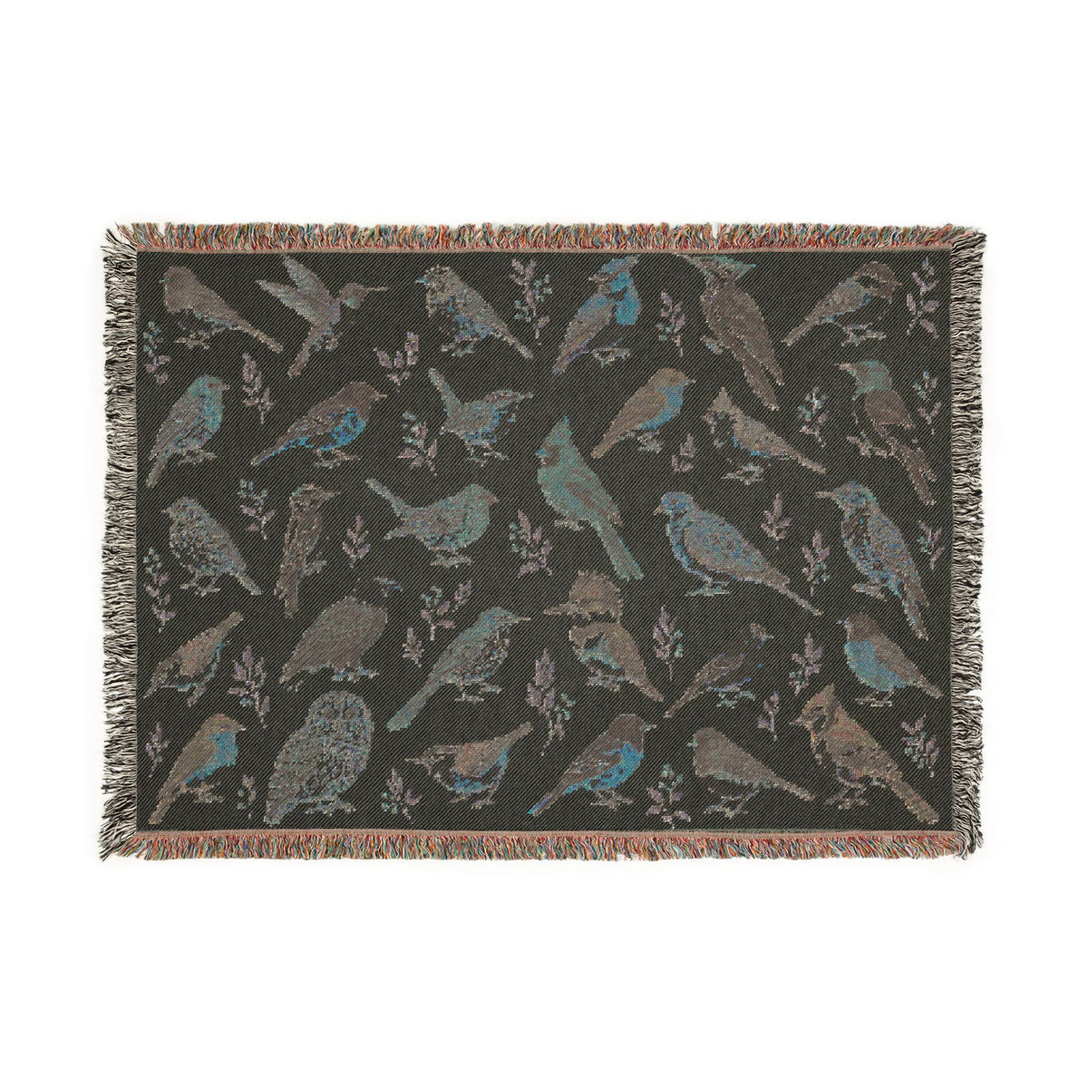 Birds Woven Blanket Tapestry, Birdwatching North American Eagle Owl Backyard Throw Small Large Cotton Small Large Wall Hanging Decorative