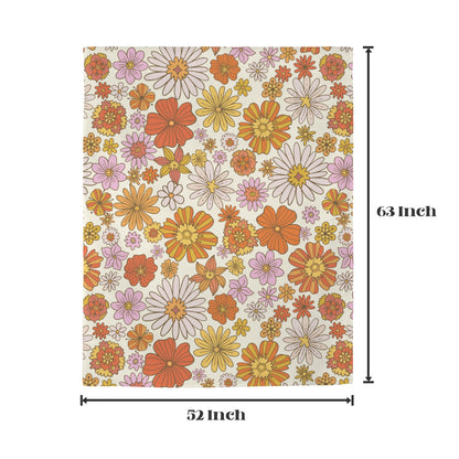 Pink Floral Window Curtain, Groovy Flowers Retro Kitchen Living Room Bedroom Bathroom Fabric Rod Pocket Decor Housewarming Home 63 Inch