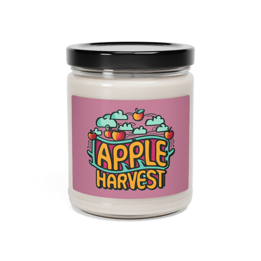 Apple Harvest Scented Candle, Fall Autumn Scents Handmade Aromatherapy Modern Natural Soy Wax Luxury Mom Dad Her Gift Present