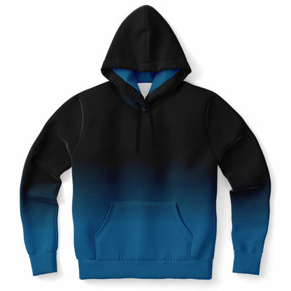 Black Blue Ombre Hoodie, Tie Dye Gradient Pullover Men Women Adult Aesthetic Cotton Hooded Sweatshirt with Pockets Designer Plus Size
