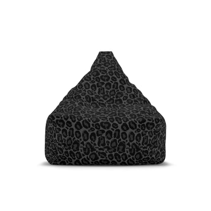 Black Leopard Bean Bag Chair Cover, Grey Animal Washable Triangle Small Large Adult Children Kids Sofa Apartment Dorm Decor Unfilled Sack
