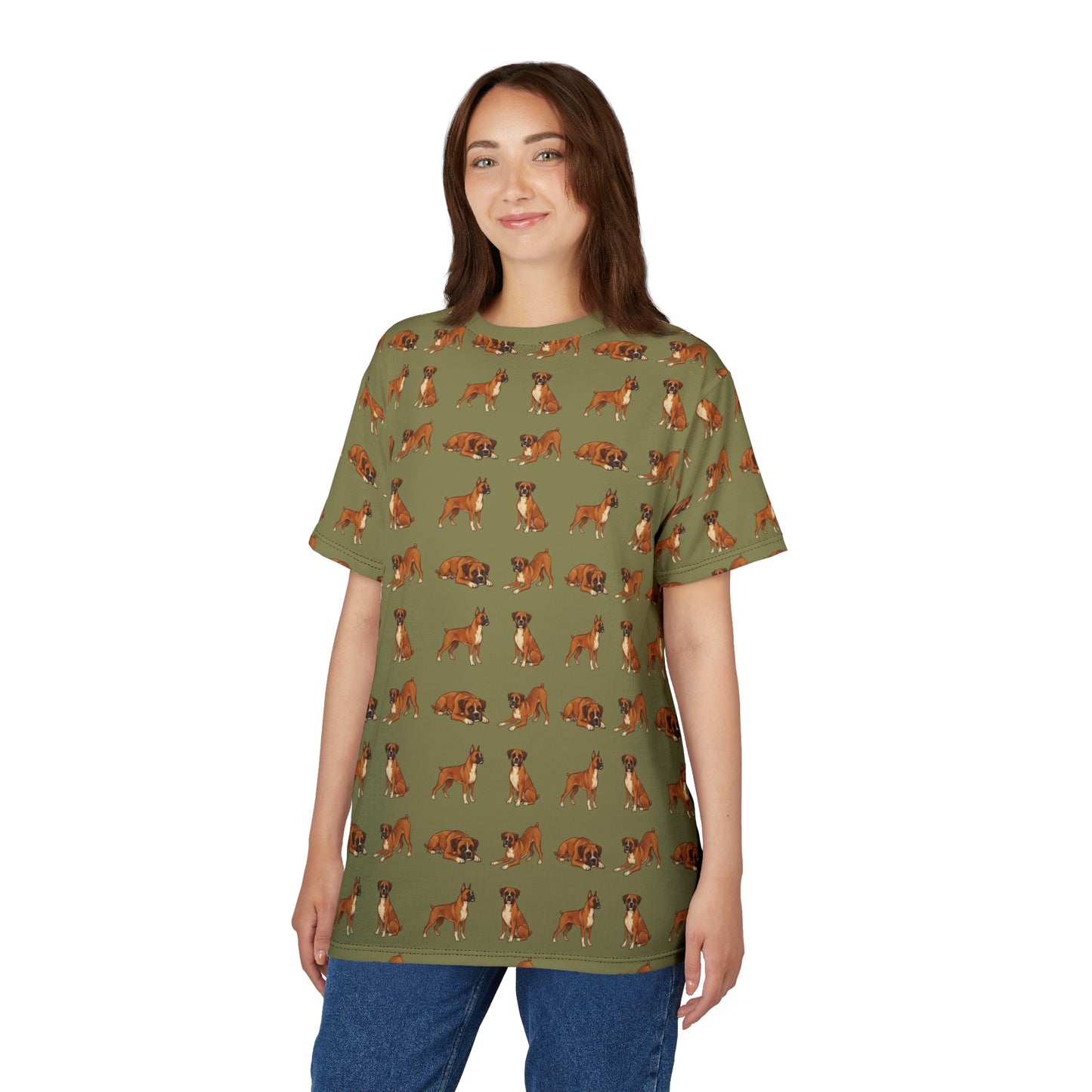 Boxer Dog Tshirt, Animal Green Designer Dad Graphic Aesthetic Lightweight Heavyweight Crewneck Men Women Tee Top Short Sleeve Shirt