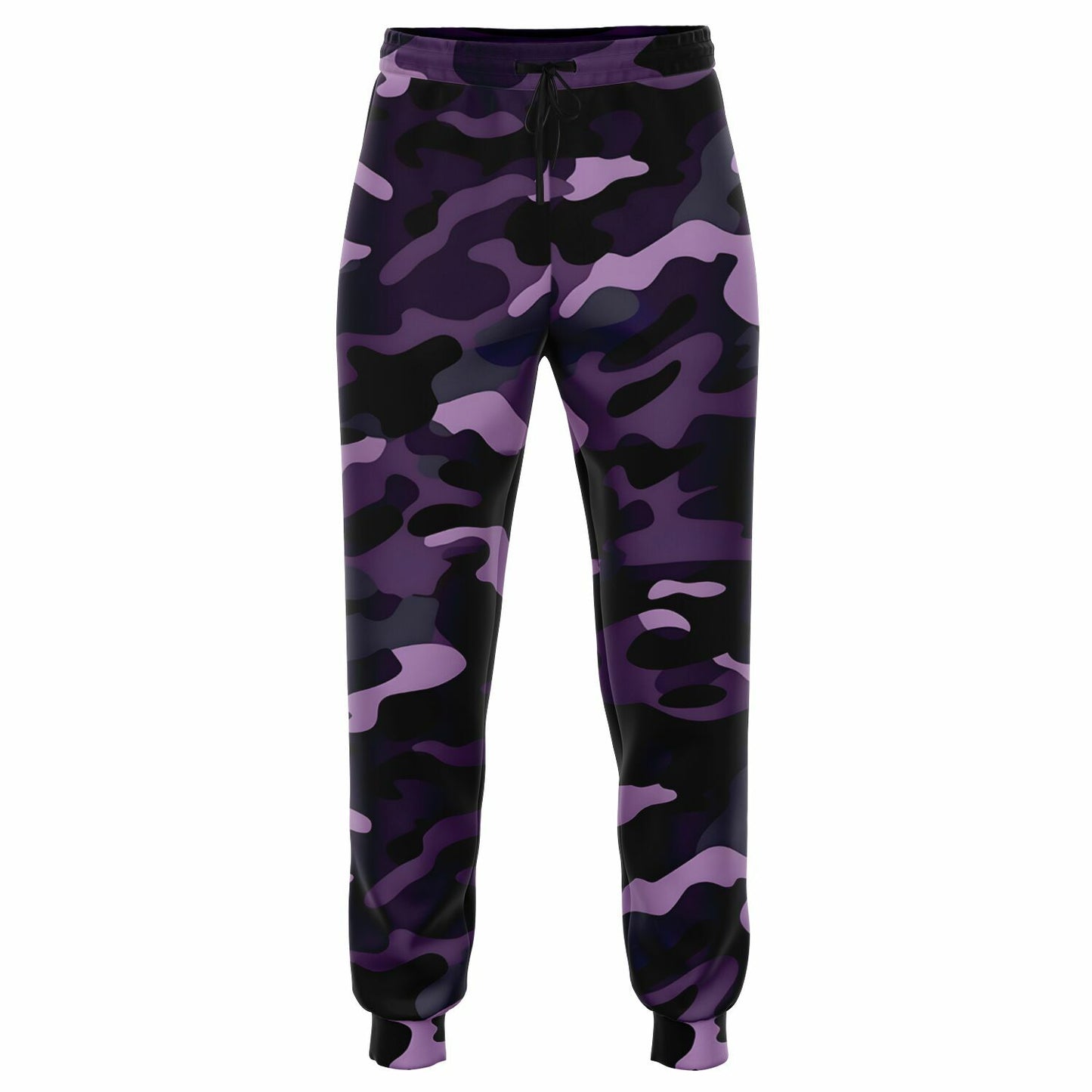 Black Purple Camo Joggers Sweatpants with Pockets, Camouflage Women Men Female Ladies Fleece Comfy Cotton Sweats Pants Loungewear Bottoms