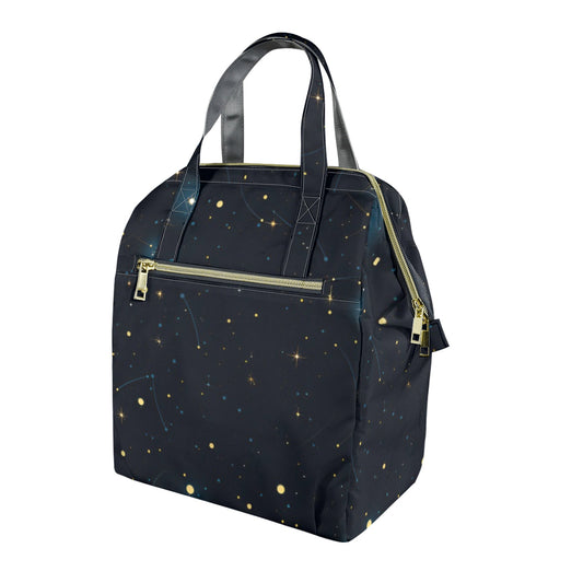 Constellations Insulated Lunch Box Bag Tote, Stars Galaxy Celestial Space Print Ladies Food Container Adult Kids Women Teens Men School Work
