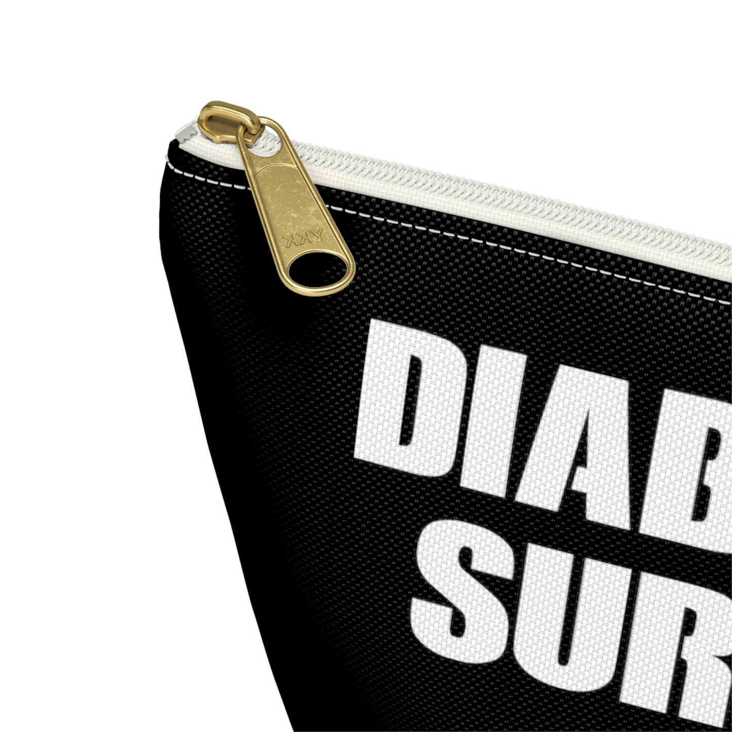Diabadass Survival Kit Bag, Fun Diabetes Diabetic Supply carrying Case Badass Type 1 2 Black Accessory Zipper Pouch Travel Bag w T-bottom