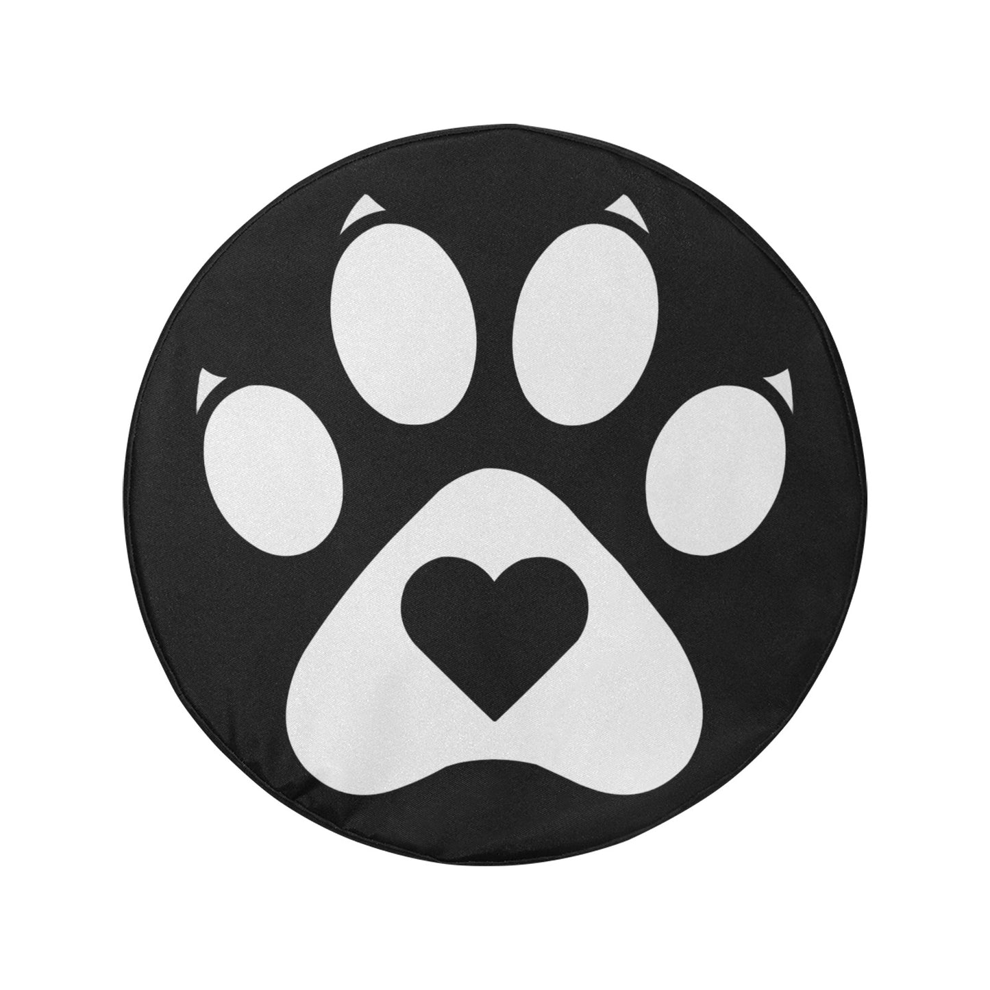 Dog Paw Heart Spare Tire Cover, Animal Puppy Pet Love Cool Backup Camera Hole Rear Extra Wheel Unique RV Back Cars Men Women Trailer Campers