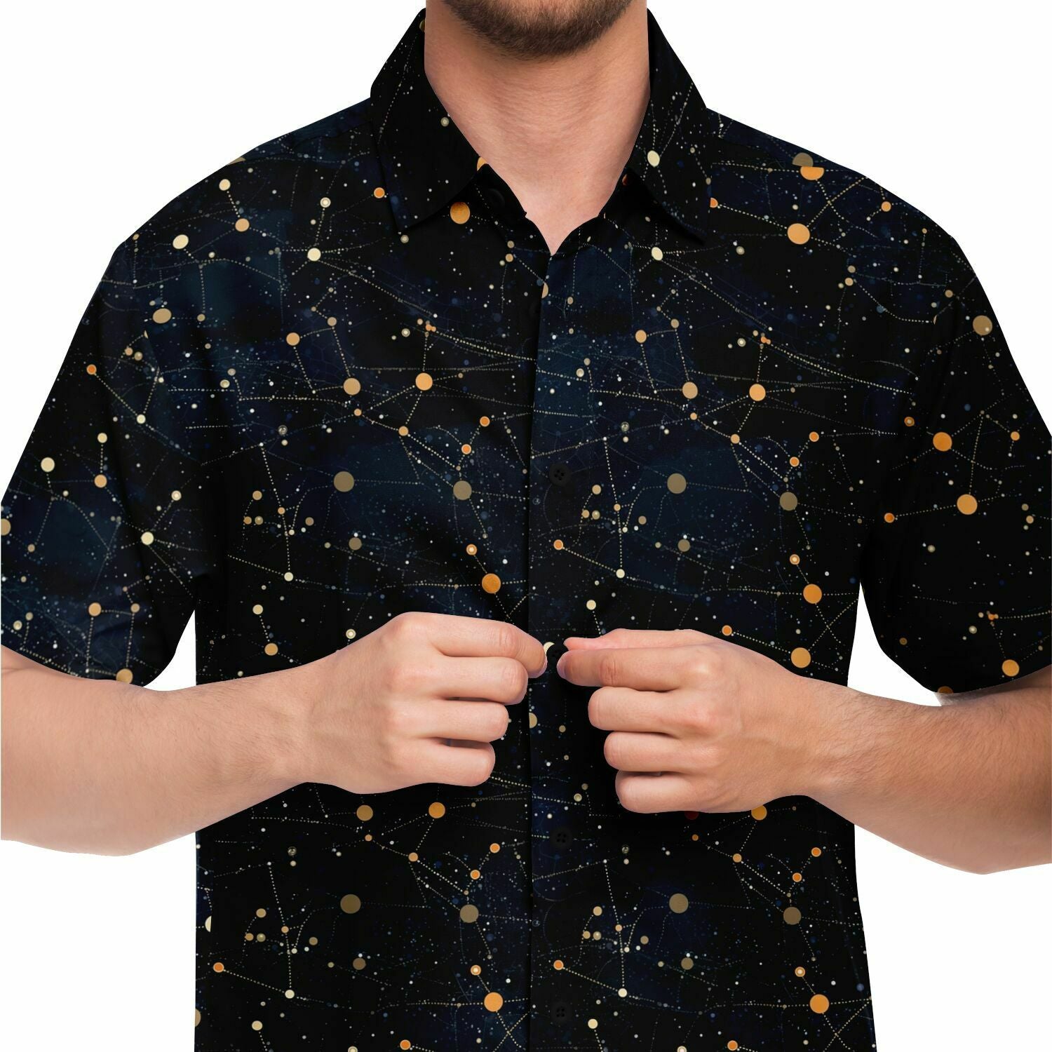 constellation dress shirt Constellation Space Long Sleeve Men Button Up Shirt, Universe Stars Ga Starcove Fashion