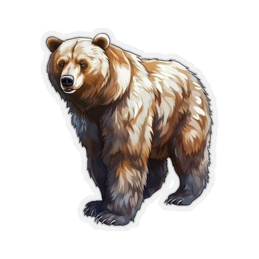 Grizzly Bear Sticker Decal, Animal Art Vinyl Laptop Cute Waterbottle Tumbler Car Waterproof Bumper Clear Aesthetic Die Cut Wall Starcove Fashion
