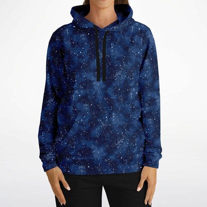 Blue Galaxy Hoodie, Navy Space Stars Pullover Men Women Adult Aesthetic Graphic Cotton Hooded Sweatshirt with Pockets Designer Plus Size - Starcove Fashion