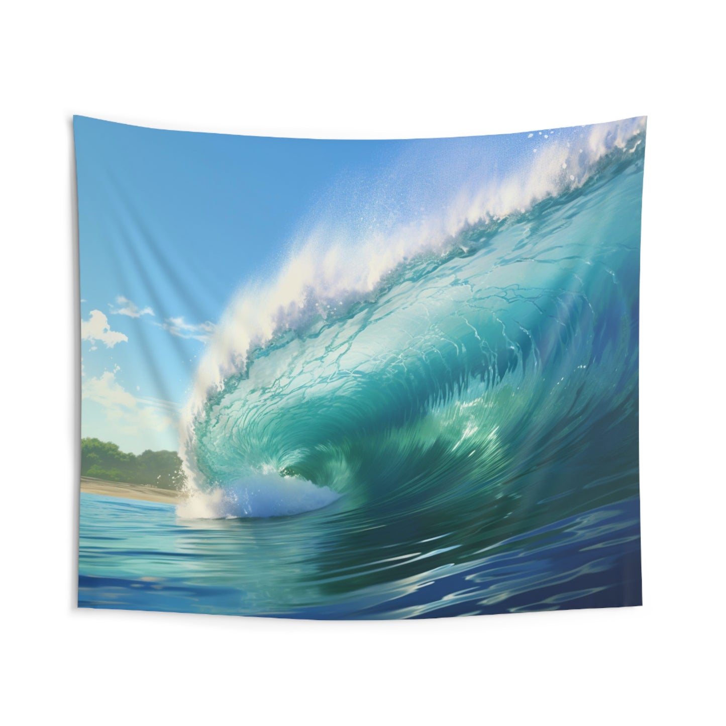 Barrel Wave Tapestry, Ocean Tropical Surf Wall Art Hanging Landscape Indoor Aesthetic Large Small Decor Bedroom College Dorm Room Starcove Fashion