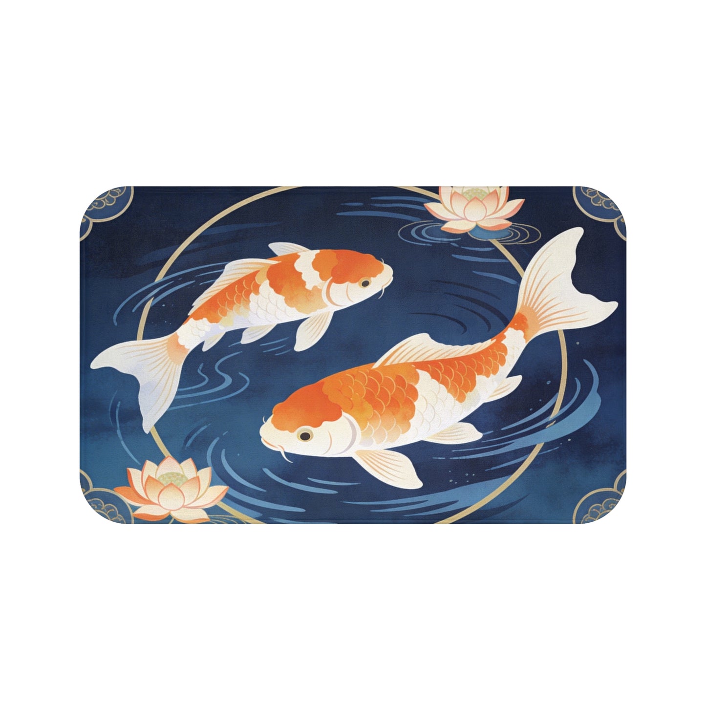 Koi Fish Bath Mat, Japanese Quick Dry Luxury Shower Bathroom Decor Non Slip Memory Foam Microfiber Large Small Washable Absorbent Rug - Starcove Fashion