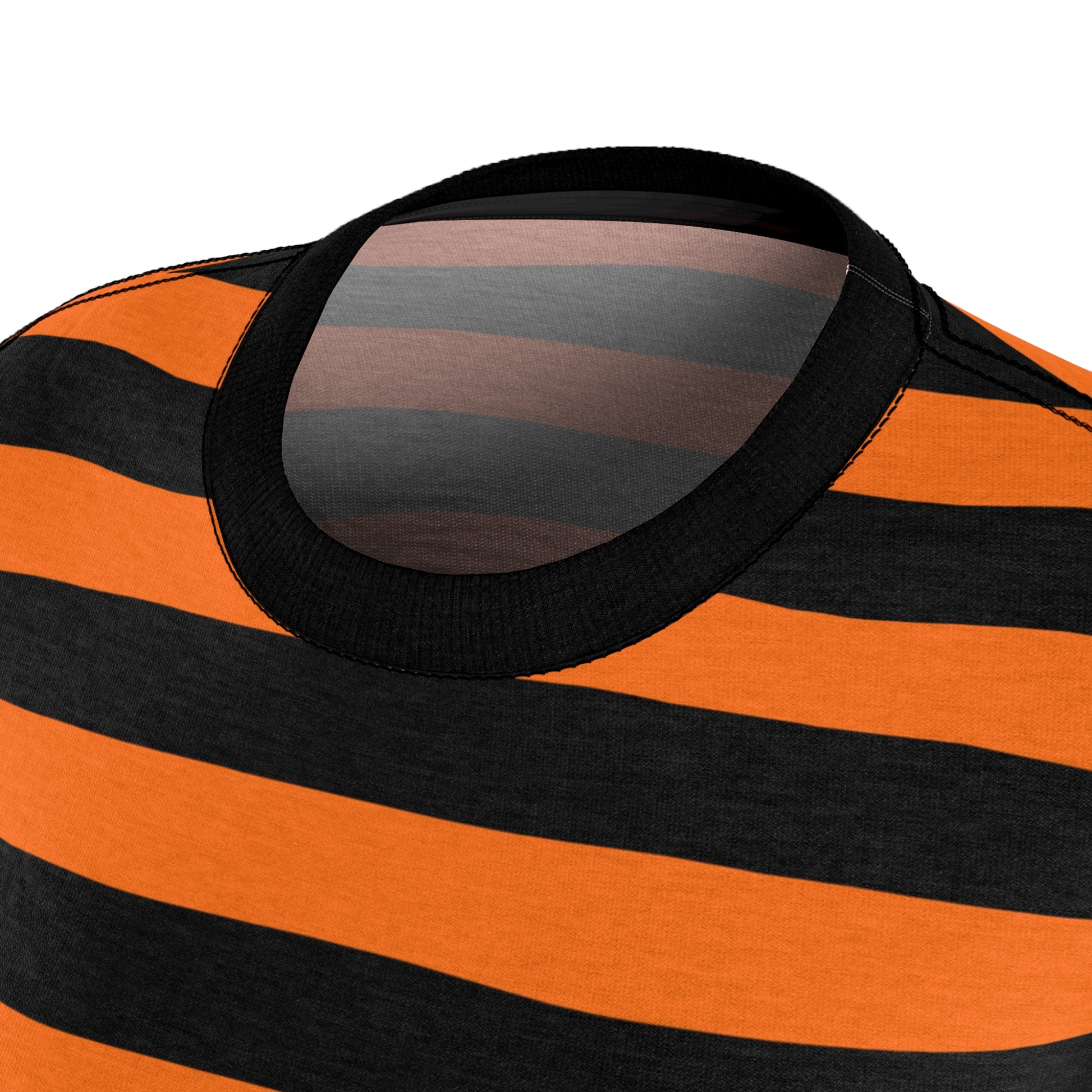 Black and Designer – Graphi Orange Starcove Women Adult Fashion Striped Halloween Tshirt