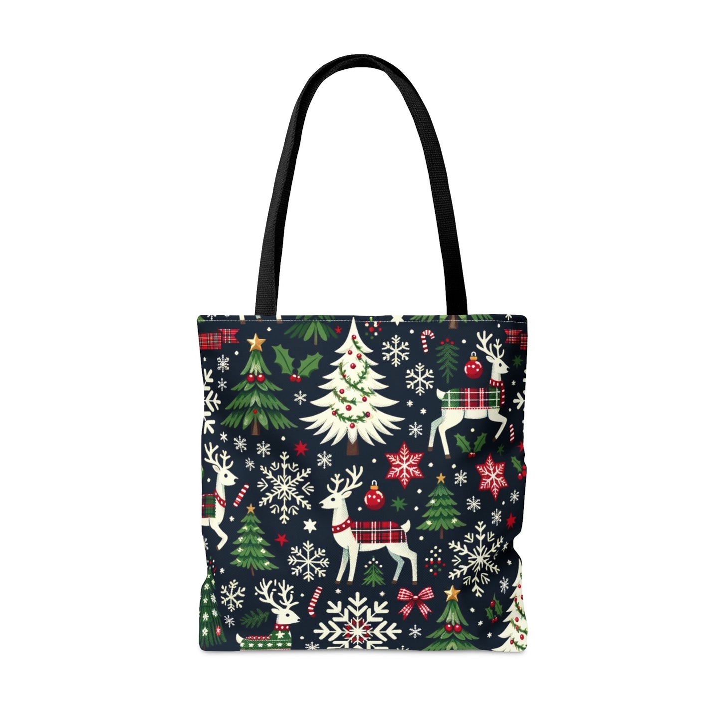 Christmas Tote Bag, Xmas Holiday Festive Reindeer Winter Cute Canvas Shopping Small Large Travel Reusable Aesthetic Shoulder Bag