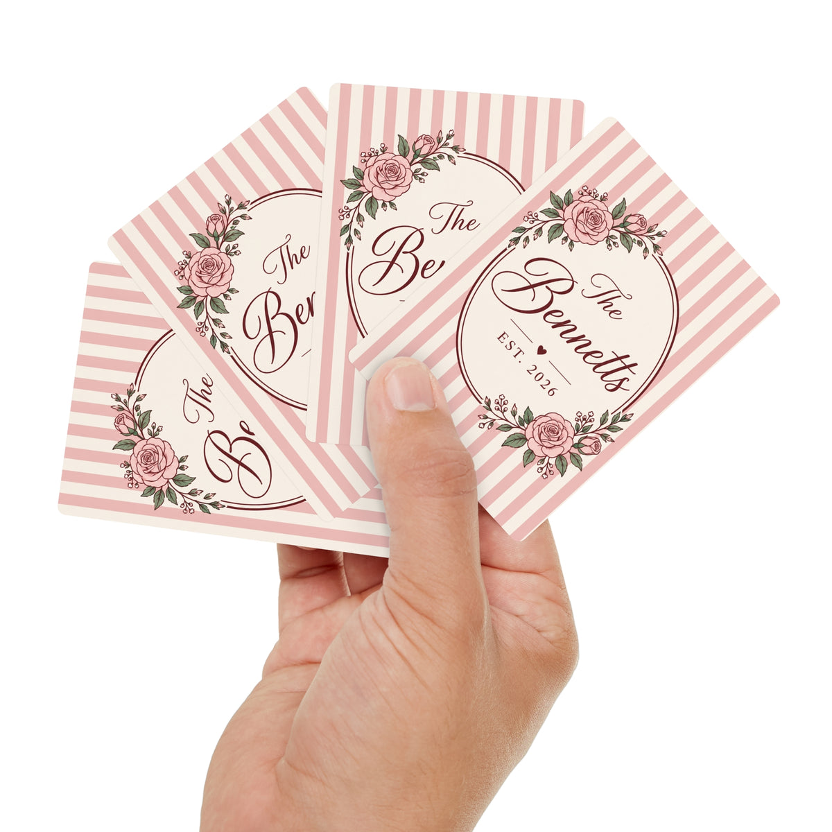 Custom Playing Cards, Personalized Family Last Name Est Year Wedding Favor Bridal Decks Gift For Couple Anniversary Poker Game Deck - Starcove Fashion