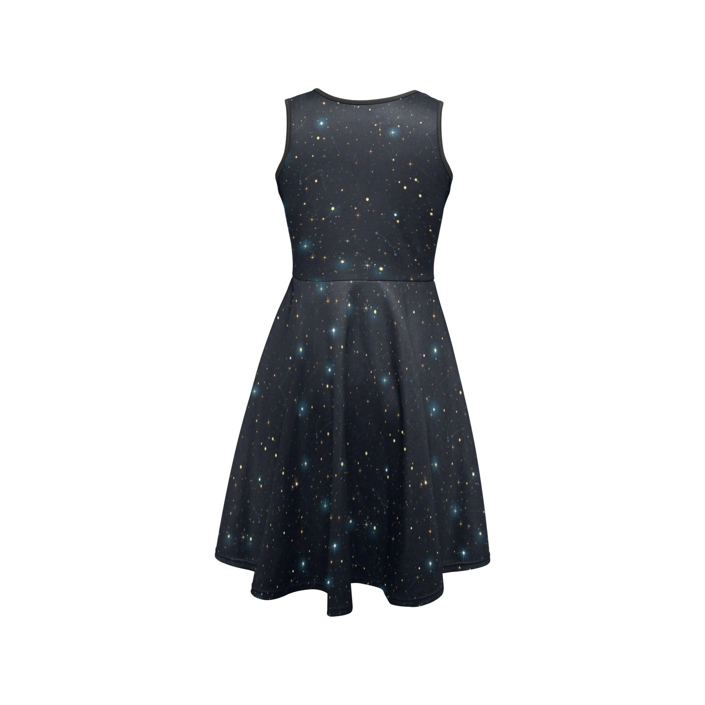 Constellation Midi Dress, Space Galaxy Women Sleeveless Cute Designer Elegant Plus Size Ladies Expansion Cocktail Party Summer Designer - Starcove Fashion
