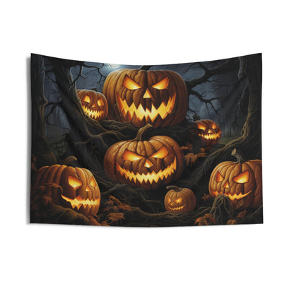 Jack-o'-lantern Pumpkins Halloween Tapestry, Spooky Scary Wall Art Hanging Cool Unique Landscape Large Small Decor Bedroom College Dorm Starcove Fashion