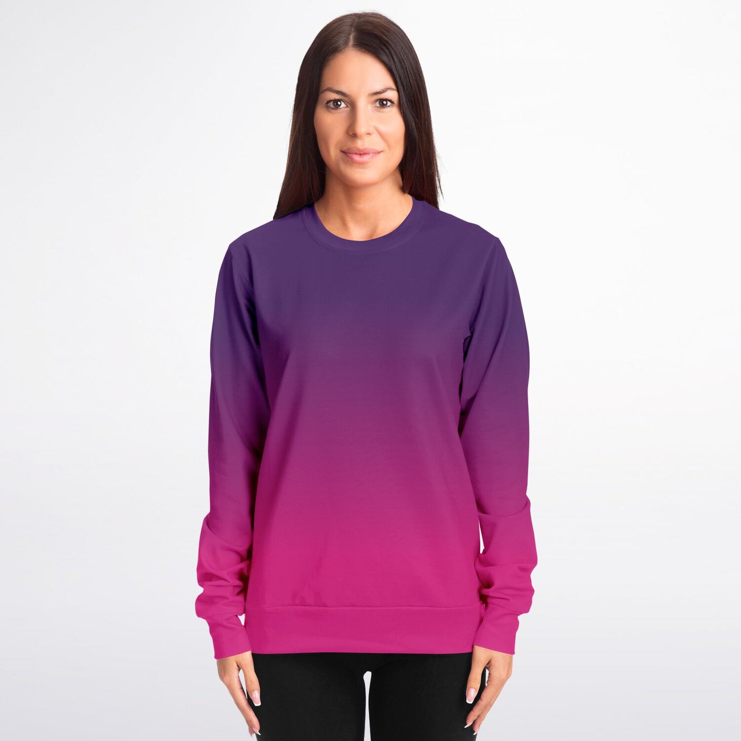 Pink Purple Ombre Sweatshirt, Gradient Tie Dye Crewneck Fleece Cotton Sweater Jumper Pullover Men Women Adult Aesthetic Designer Top