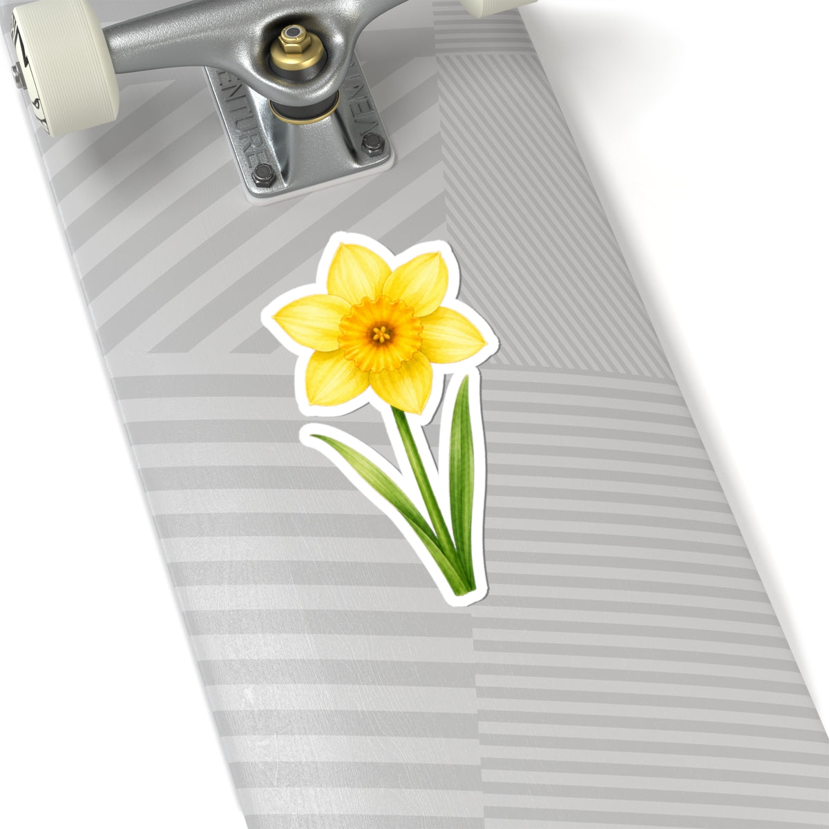 Yellow Daffodil Flower Sticker Decal, Blossom Floral Watercolor Art Vinyl Cute Waterbottle Tumbler Car Waterproof Bumper Clear Die Cut Wall - Starcove Fashion