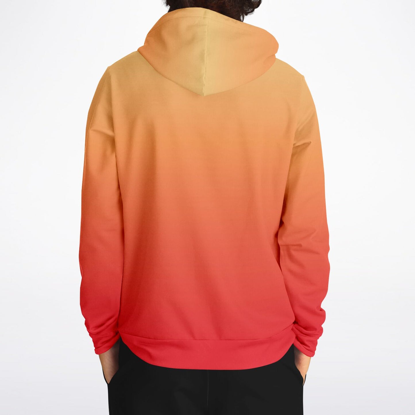 Red Orange Yellow Ombre Hoodie, Gradient Tie Dye Pullover Men Women Aesthetic Graphic Cotton Hooded Sweatshirt Pockets Designer Plus Size