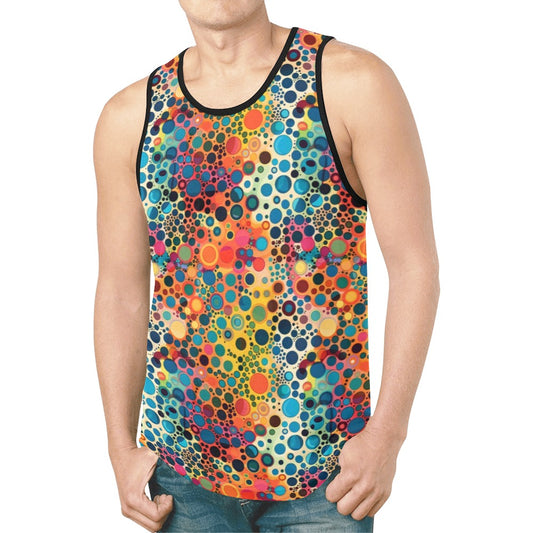 Psychedelic Tank Top Shirt, Funky Trippy Vibrant Colorful Men Guys Male Sleeveless Festival Workout Fitness Sports Summer Muscle Graphic Tee