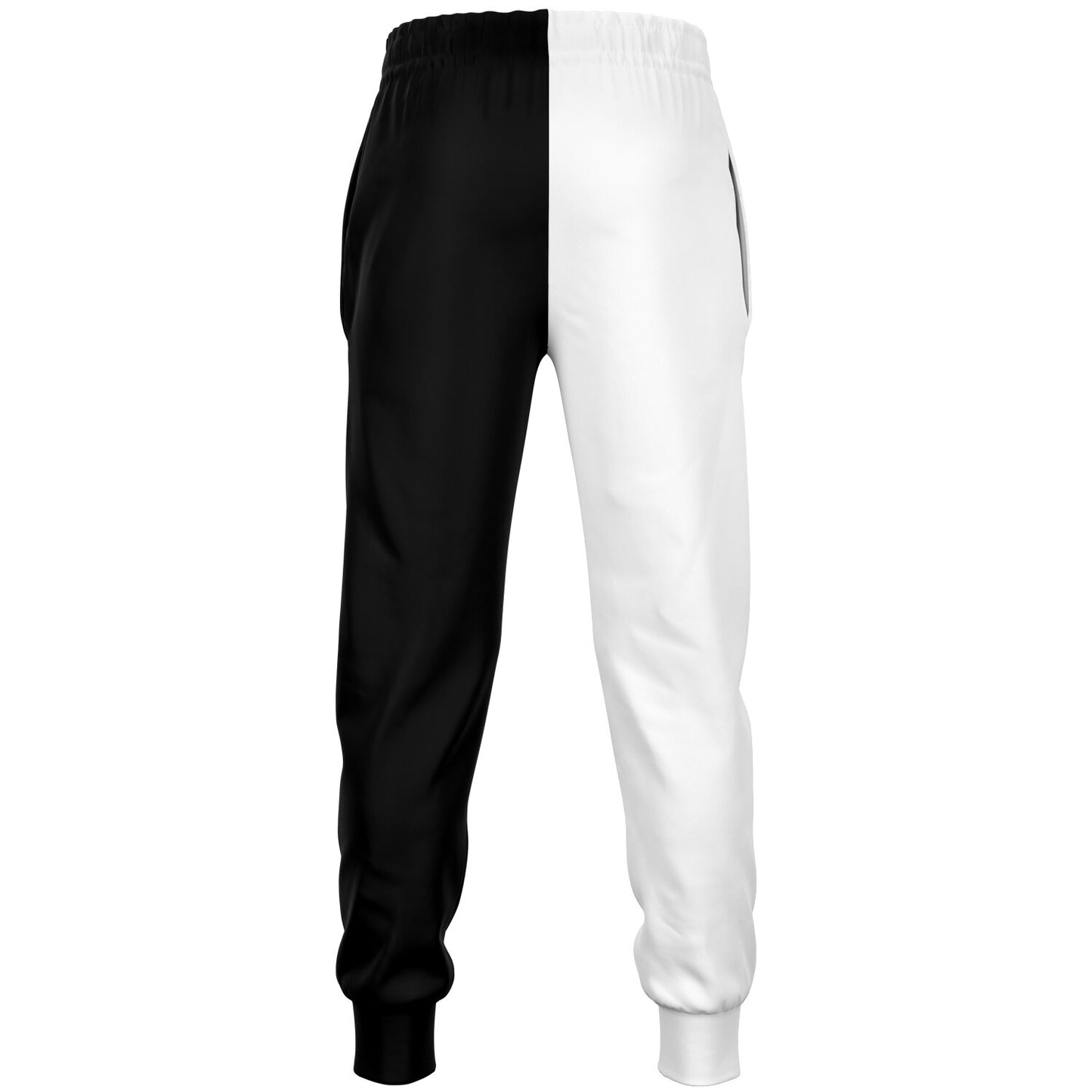 Half Black Half White Kids Joggers Sweatpants Pockets, Two Tone Split Color Block Youth Boys Fleece Fun Comfy Sweats Girls Pants Loungewear