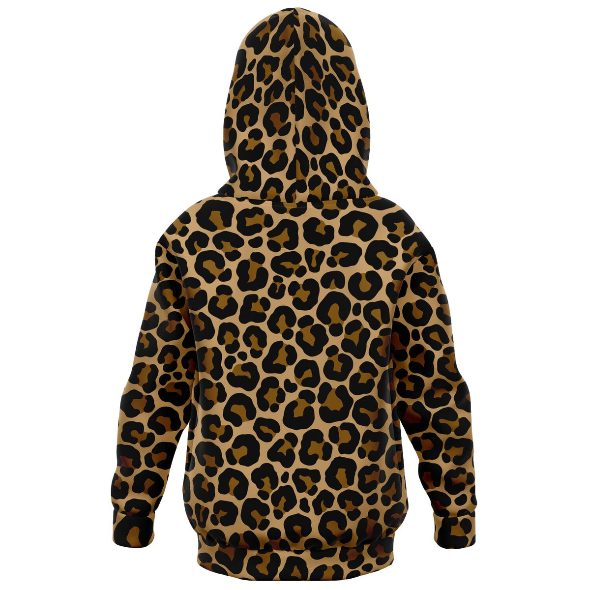 Leopard Kids Pullover Hoodie, Animal Cheetah Brown Print Girls Boy Toddler Youth Children Fleece Cozy Cotton Hooded Sweatshirt Pockets