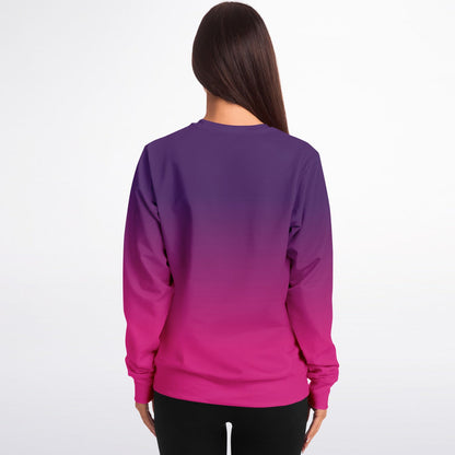 Pink Purple Ombre Sweatshirt, Gradient Tie Dye Crewneck Fleece Cotton Sweater Jumper Pullover Men Women Adult Aesthetic Designer Top