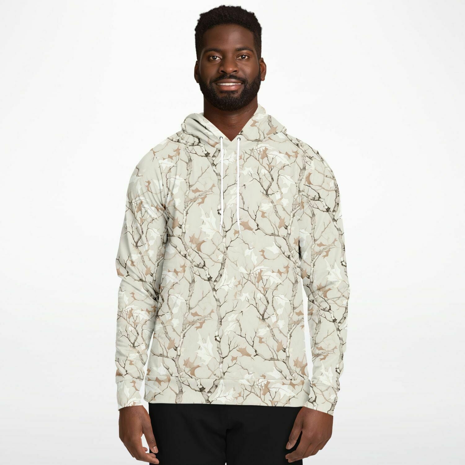 Real Camo Hoodie, Off White Cream Fall Leaf Camouflage Pullover Men Wo –  Starcove Fashion