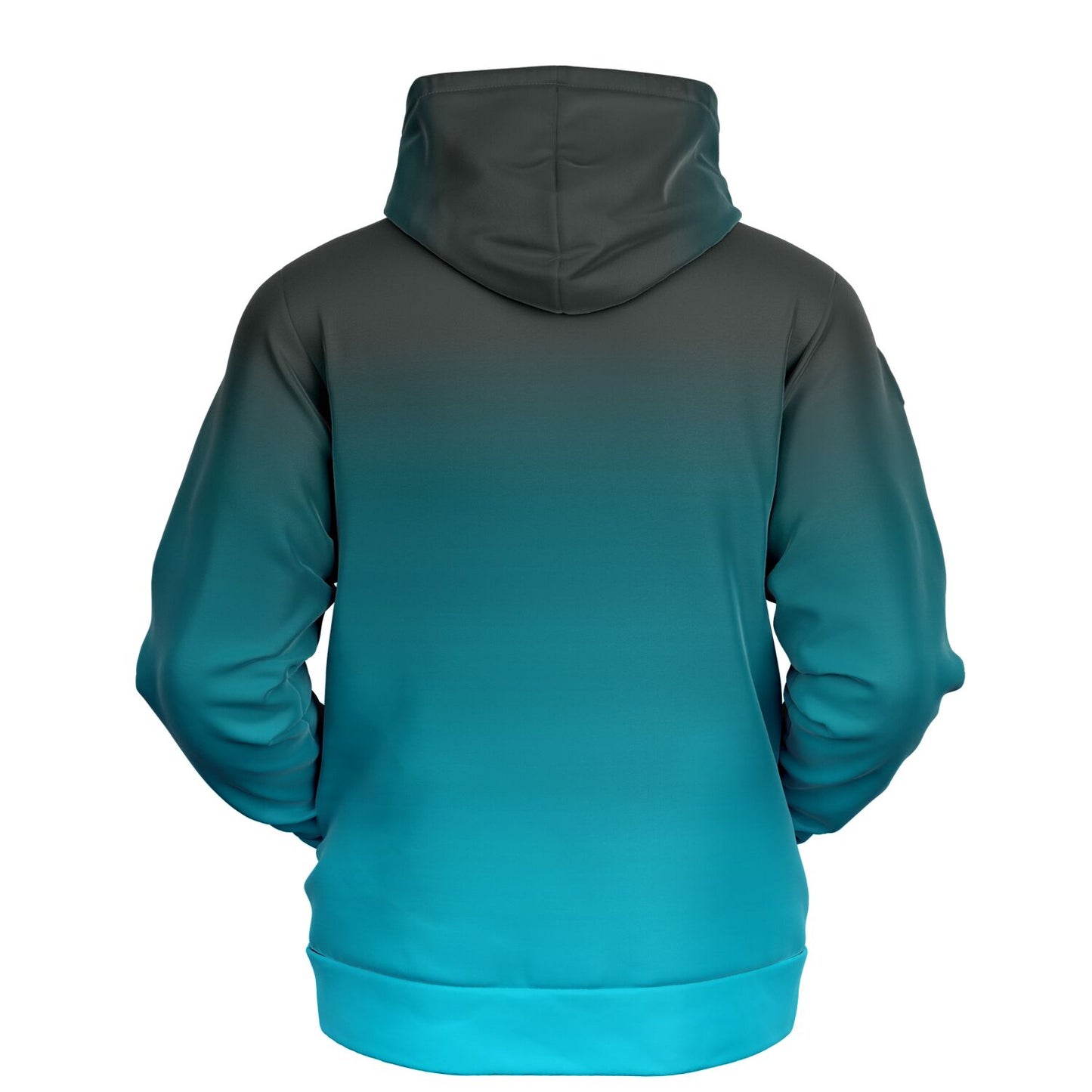 Blue Green Ombre Hoodie, Gradient Teal Aqua Tie Dye Pullover Men Women Adult Aesthetic Graphic Cotton Hooded Sweatshirt with Pockets