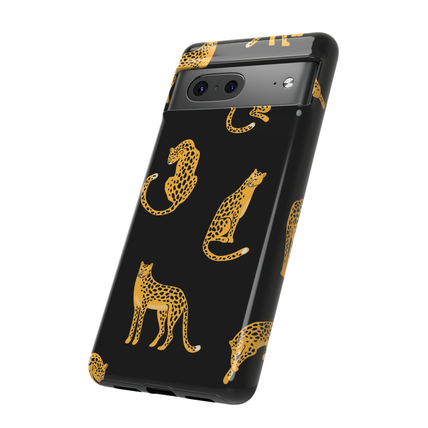 Jaguar Black Iphone 15 14 13 12 Pro Case, Cheetah Leopard Black Gold Tough Cases 11 8 Plus X XR XS Max Galaxy s23 Pixel Phone Cover