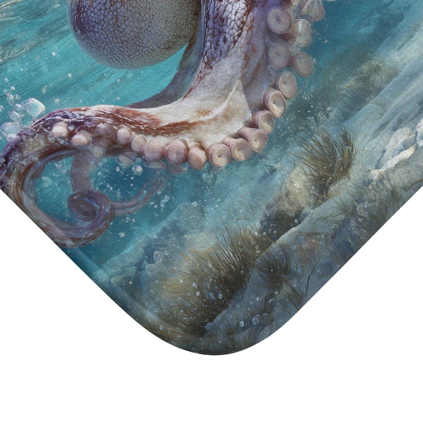Octopus Bath Mat, Beach Ocean Coastal Sea Memory Foam Cute Shower Bathroom Decor Non Slip Floor Large Small Washable Quick Dry Rug - Starcove Fashion