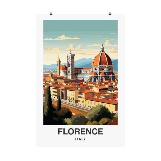 Florence Italy Poster Print, Firenze Duomo Cathedral Vintage Wall Image Art Vertical Travel Paper Artwork Small Large Cool Room Decor Starcove Fashion