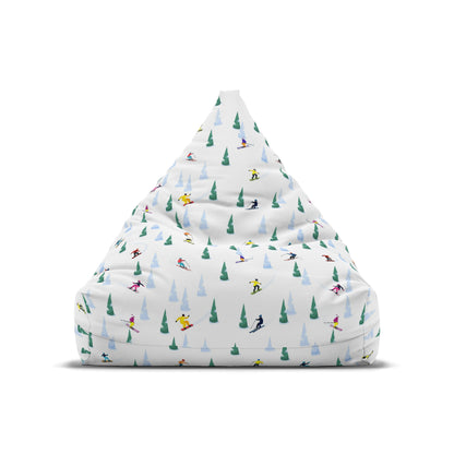 Ski Bean Bag Chair Cover, Snowboard Winter Sport Mountain Washable Triangle Small Large Adult Children Kids Sofa Dorm Decor Unfilled Sack
