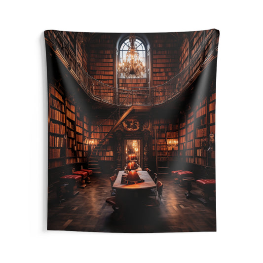 Retro Library Tapestry, Vintage Reading Books Wall Art Hanging Cool Unique Vertical Aesthetic Large Small Decor Bedroom College Dorm Room Starcove Fashion