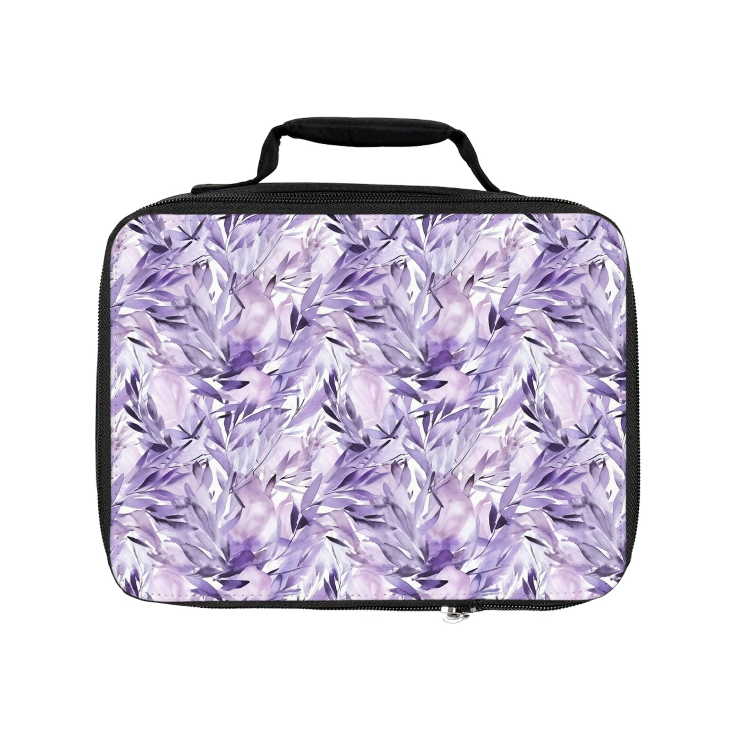 Lavender Insulated Lunch Box, Purple Floral Flowers Cute Food Container Adult Kids Women Teens Men Black School Work Starcove Fashion