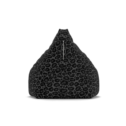 Black Leopard Bean Bag Chair Cover, Grey Animal Washable Triangle Small Large Adult Children Kids Sofa Apartment Dorm Decor Unfilled Sack