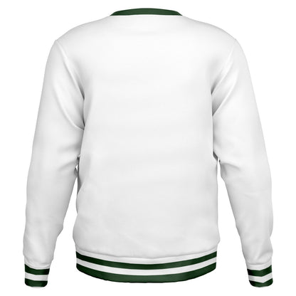 Tennis Club Sweatshirt, Preppy Sports White Green Graphic Crewneck Fleece Cotton Sweater Jumper Pullover Men Women Adult Designer Top