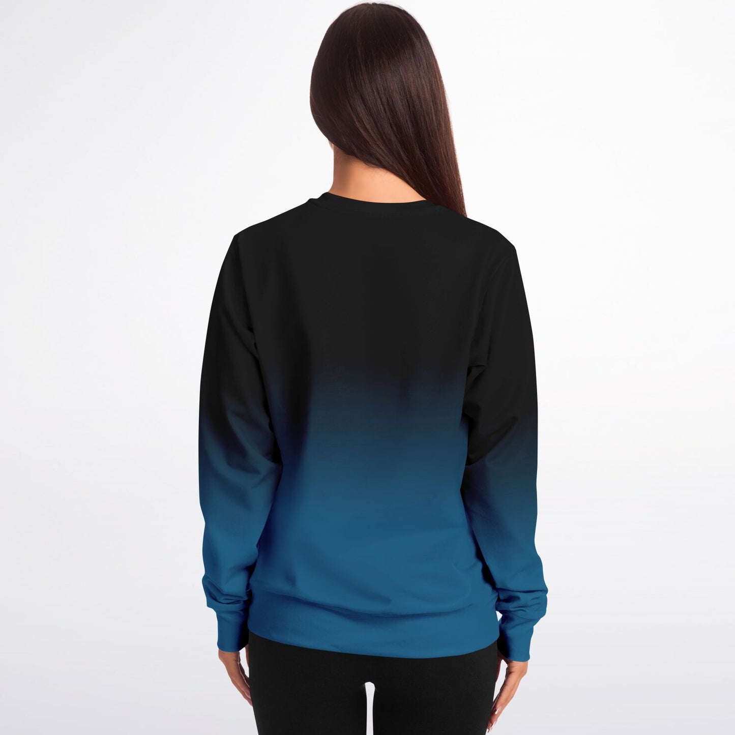 Black Blue Ombre Sweatshirt Cotton, Tie Dye Gradient Crewneck Fleece Sweater Jumper Pullover Men Women Adult Aesthetic Designer Top