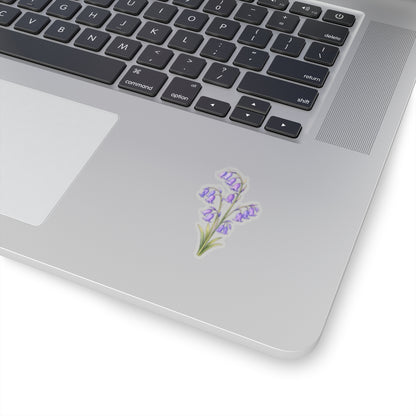 Purple Bluebell Flower Sticker Decal, Floral Watercolor Art Vinyl Cute Waterbottle Tumbler Car Waterproof Bumper Clear Die Cut Wall - Starcove Fashion