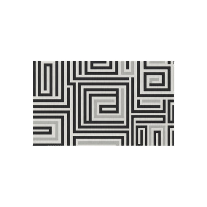 Black White Gray Outdoor Area Rug, Geometric Waterproof Patio Porch Exterior Carpet Home Floor Small Large 2x3 4x6 3x5 5x7 8x10 Camping Mat