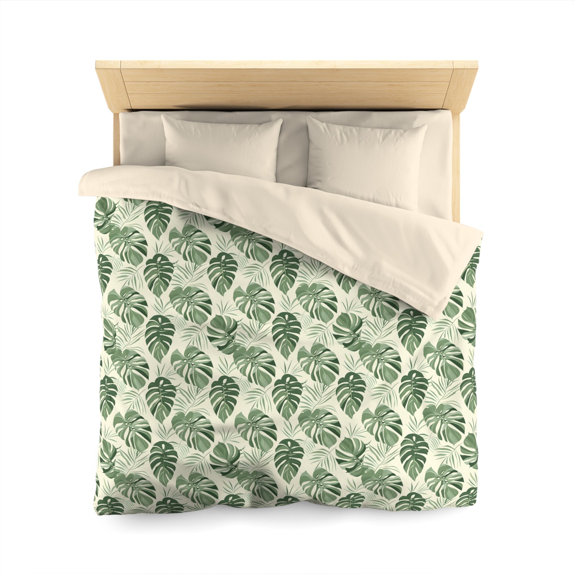 monstera bed Sage Green Duvet Cover, Monstera Leaf Tropical Bedding Queen King Full – Starcove Fashion