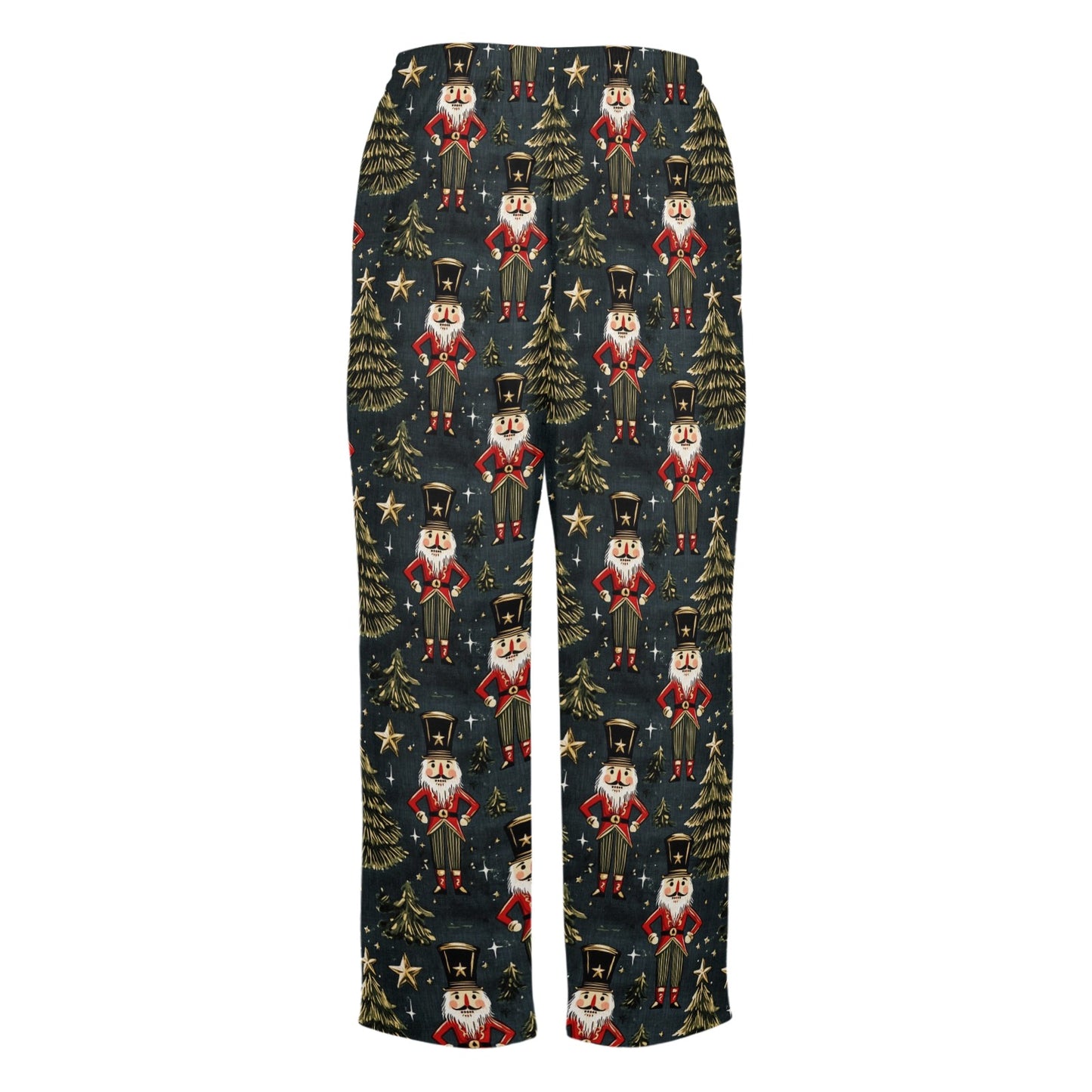 Nutcracker Christmas Trees Women Pajamas Pants, Green Xmas PJ Funny Pockets Trousers Couples Matching Ladies Female Trousers Bottoms