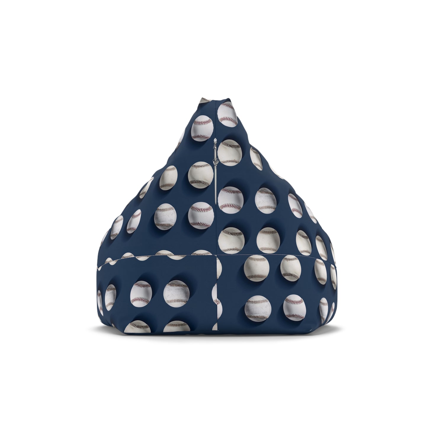 Baseball Bean Bag Chair Cover, Sports Balls Blue Washable Triangle Furniture Small Large Adult Children Kids Sofa Apartment Dorm Unfilled