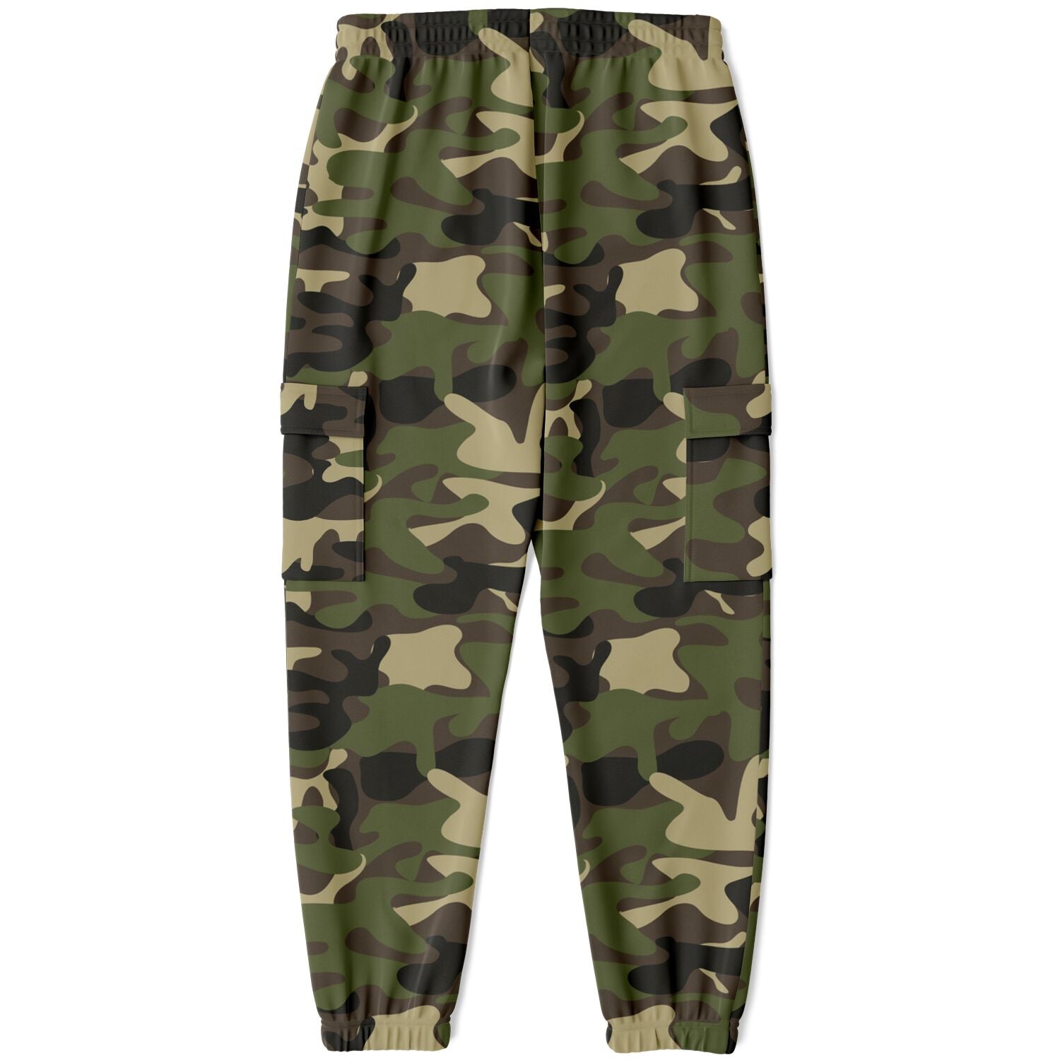 Camouflage Cargo Pants with Flap Pockets, Green Army Camo Women Men Fleece Joggers Sweatpants Fun Comfy Cotton Sweats Streetwear Starcove Fashion