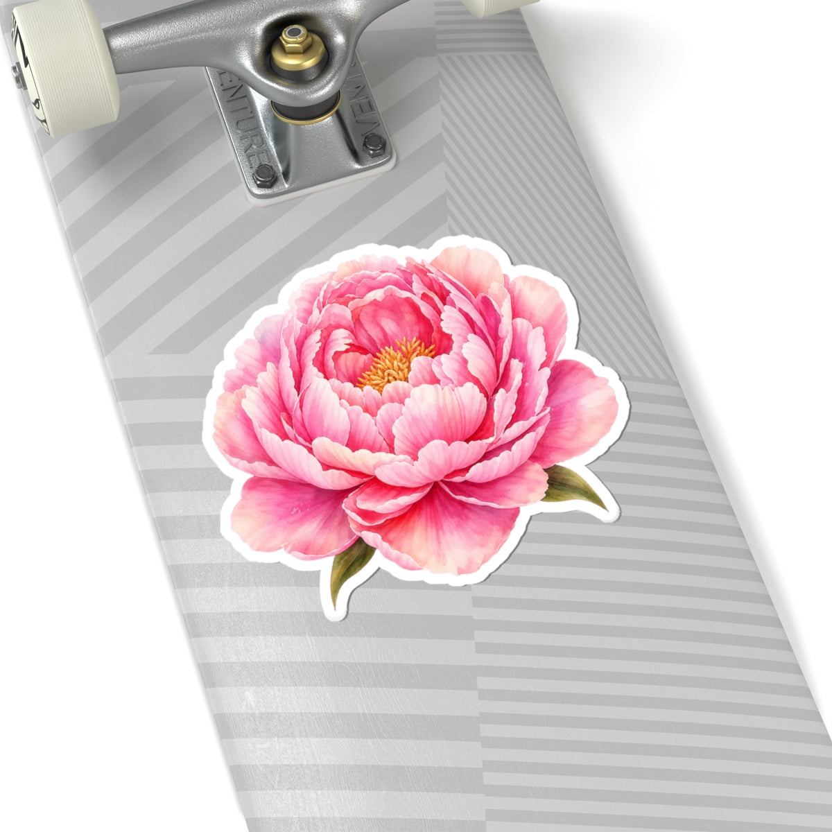 Pink Peony Flower Sticker Decal, Blossom Floral Watercolor Art Vinyl Cute Waterbottle Tumbler Car Waterproof Bumper Clear Die Cut Wall - Starcove Fashion
