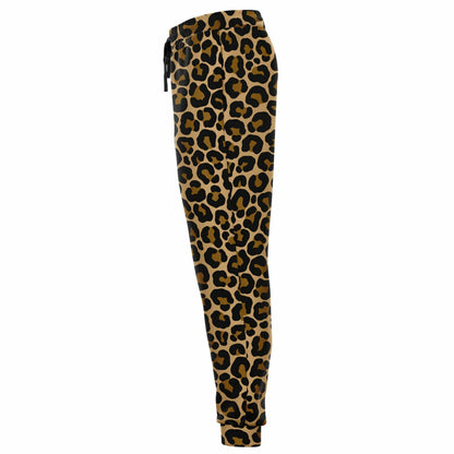Leopard Joggers Sweatpants with Pockets, Animal Print Brown Cheetah Women Men Female Ladies Fleece Comfy Cotton Sweats Pants Bottoms