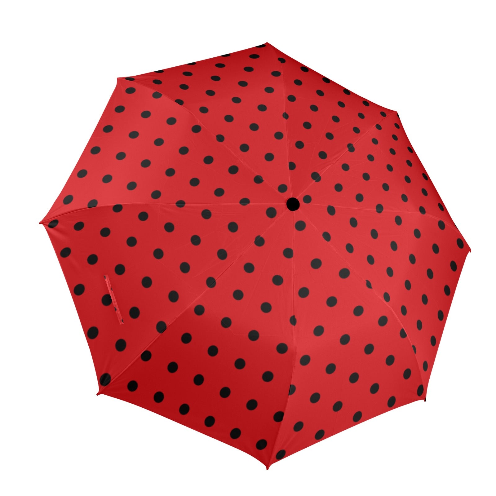 Black Red Polka Dot Umbrella, Ladybug Golf Semi-Automatic Sun Beach Rain Parasol Large Compact Travel Windproof Designer Luxury Folding - Starcove Fashion